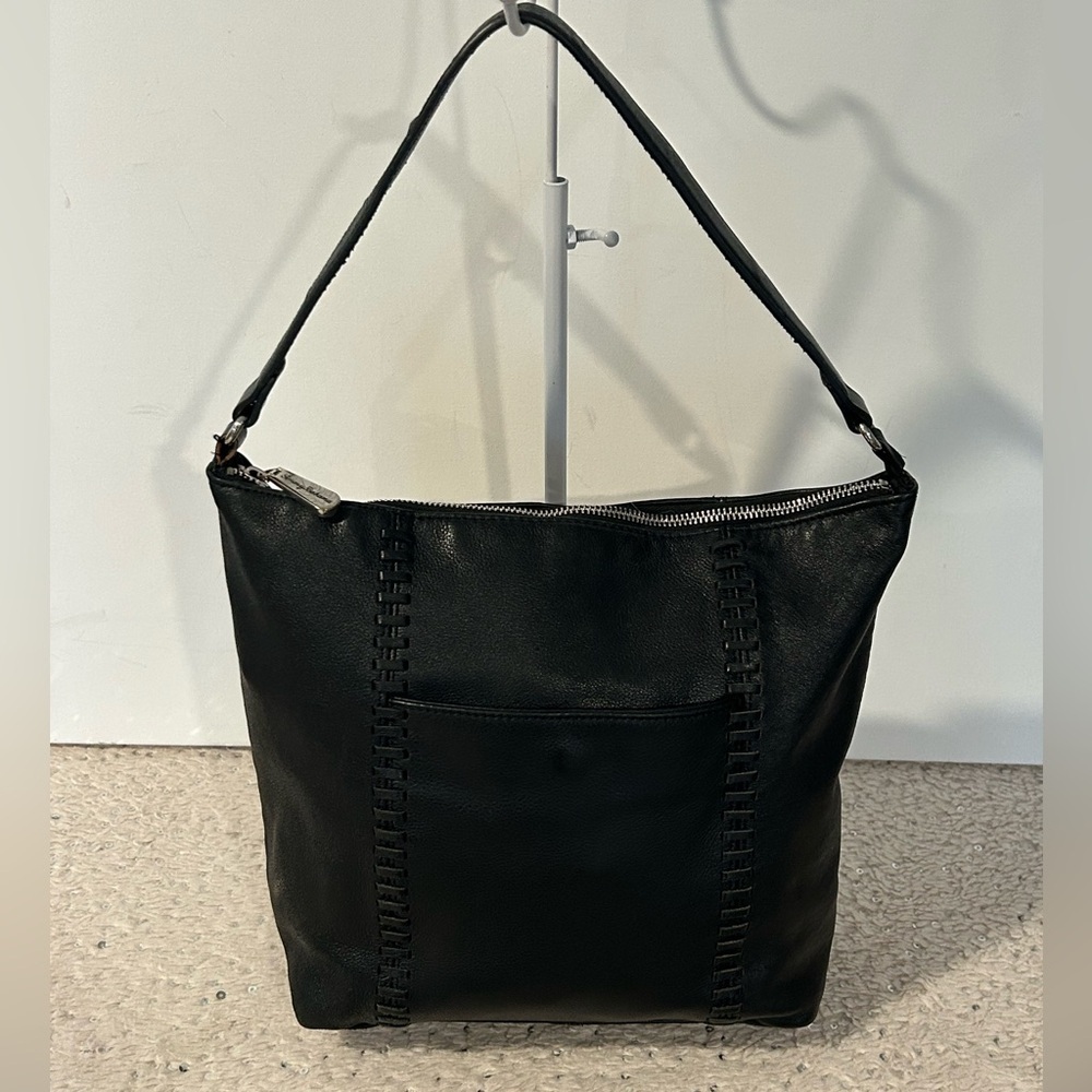 Tommy Bahama Black Leather Hobo Shoulder Bag Soft Slouchy Everyday purse - Picture 10 of 11